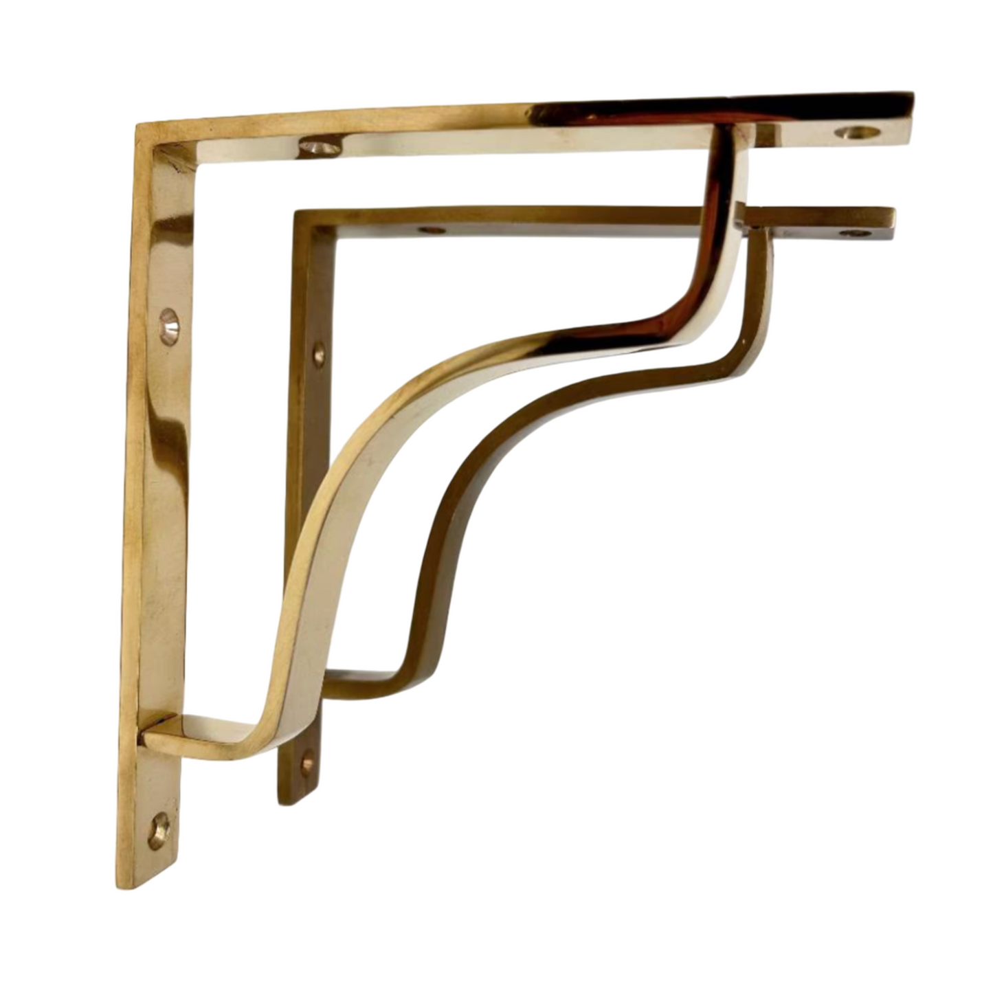 Unlacquered Timeless Solid Brass Shelf Bracket