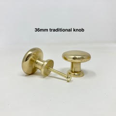 Solid Polished Brass Traditional Cabinet Knob | Backplate | I00% Brass | Kitchen Handle Replacement | Furniture Upcycle