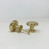 Solid Polished Brass Traditional Cabinet Knob | Backplate | I00% Brass | Kitchen Handle Replacement | Furniture Upcycle