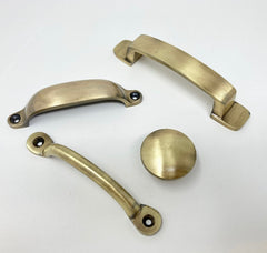 Antique Brass Iron Handles or Knob. Metal Vintage-Style Drawer & Cabinet Hardware for Timeless Home Décor and Renovation Projects
