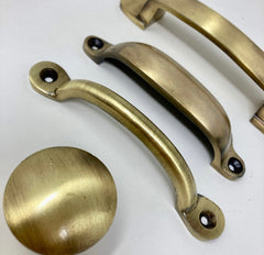 Antique Brass Iron Handles or Knob. Metal Vintage-Style Drawer & Cabinet Hardware for Timeless Home Décor and Renovation Projects
