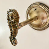 Seahorse Hook | Curtain Hold Back | Curtain Tie Back | Jewellery Hook | Antique Brass | Iron