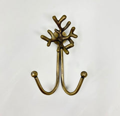 Double Antique Brass Sea-life Marine Nautical Hooks