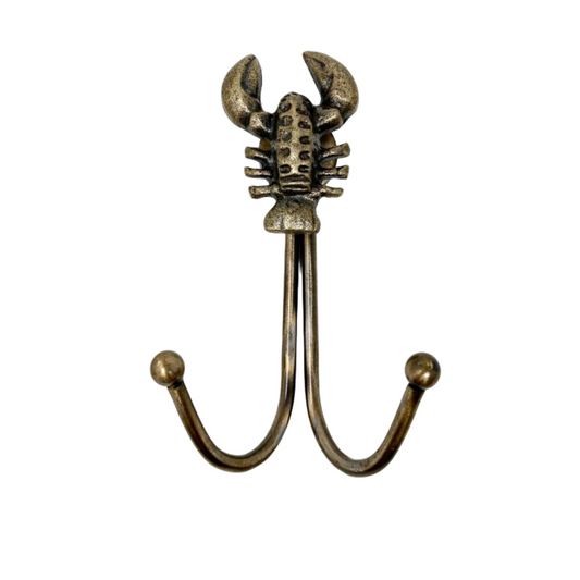 Double Antique Brass Marine Hooks