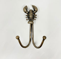 Double Antique Brass Sea-life Marine Nautical Hooks