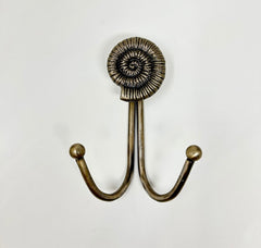 Double Antique Brass Sea-life Marine Nautical Hooks