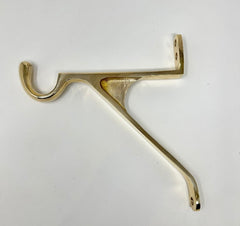 UNLACQUERED Chunky Brass or Iron solid Hanging Hook Bracket