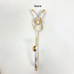 Washed Gold Metal Hooks. Stylish Tie-Back & Towel Hook for Bathroom and Bedroom, Durable Iron Construction with Elegant Washed Gold Finish