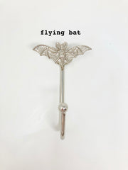 Silver Animal Iron Wall Hooks - Tie Back - Silver Handmade Metal Animal Hooks for Home, Office, & Garden Décor