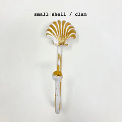 Washed Gold Metal Hooks. Stylish Tie-Back & Towel Hook for Bathroom and Bedroom, Durable Iron Construction with Elegant Washed Gold Finish