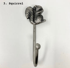 Antique Pewter Metal Hooks. Decorative Tie-Back & Towel Hooks for Bathroom, Bedroom, and Iron Décor. Durable & Stylish Home Accessories