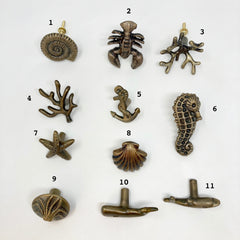 Antique Bronze Sealife Marine Nautical Drawer Knobs. Ideal for Bathrooms, Cupboards, Dressers, Cabinets & Chests of Drawers.