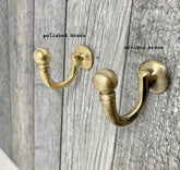 Solid Brass Hook or Hanging & Organizing in Home, Office, & Garden Spaces with a Timeless Appeal