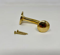 UNLACQUERED Solid Brass Dome Hook. Durable, Elegant Ceiling Hook Design in 100% Brass for Hanging, Organizing, & Décor with a Timeless, Rustic Finish