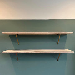 UNLACQUERED Elegant Solid Slim Brass SHELF BRACKET. Available in Polished or Aged Finish, 6" & 8" Sizes for Stylish Home Shelving
