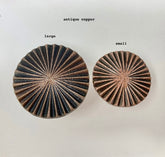 Antique Copper Vintage Art Deco Fan Drawer Knob 2 sizes Large & Small for Cabinets, Drawers, & Furniture