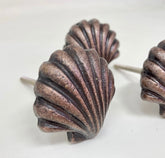 ANTIQUE COPPER Art Deco Shell Clam Knob | Handle Kitchen Cupboard Home Bathroom Hallway Seaside Nautical