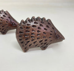 ANTIQUE COPPER Hedgehog Knob Woodland Iron Drawer Pull Door Pull Animal Knob