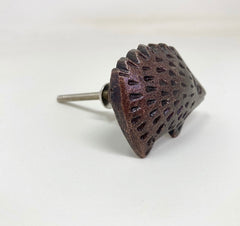 ANTIQUE COPPER Hedgehog Knob Woodland Iron Drawer Pull Door Pull Animal Knob