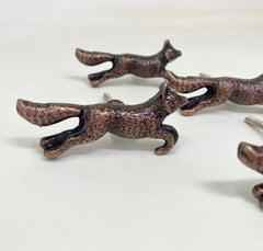 ANTIQUE COPPER Running Fox Woodland Knob | Drawer Pull Door Pull