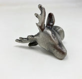 ANTIQUE PEWTER Deer STAG Head vintage Drawer Knob Pull Antique - Home Bedroom Decor