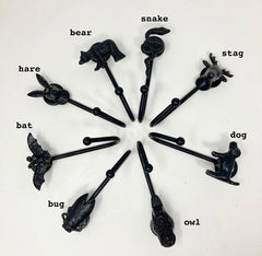 Black Metal Hooks | Tie-Back | Towel Hook | Iron | Bathroom | Bedroom