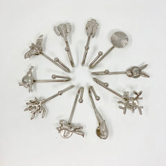 Silver Animal Iron Wall Hooks - Tie Back - Silver Handmade Metal Animal Hooks for Home, Office, & Garden Décor