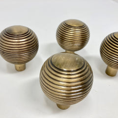 Beehive Knob Iron Antique Brass Kitchen Replacement Cabinet Vintage Style Cupboard