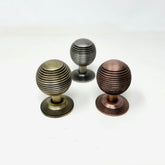 Beehive Knob in Antique Brass, Antique Pewter, and Antique Copper. Elegant Vintage-Inspired Hardware for Cabinets, Drawers, and Rustic Home Décor