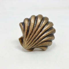 Art Deco Antique Brass Shell Clam Knob | Handle Kitchen Cupboard Home Bathroom Hallway Seaside Nautical