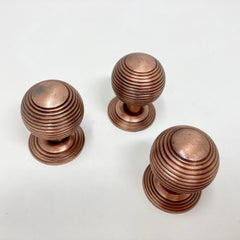 Beehive Knob Iron Antique Copper Kitchen Replacement Cabinet Vintage Style Cupboard