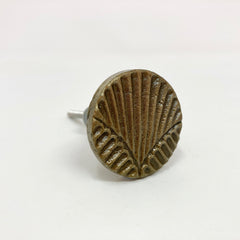 Antique Brass 'V' Fan Art Deco Style Door Knob.