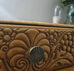 Antique Brass 'V' Fan Art Deco Style Door Knob.