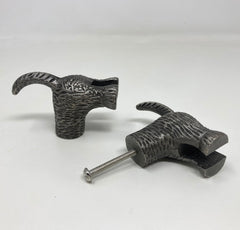 KNOB Dog Tail Drawer in Antique Pewter Metal Drawer Knob Animal