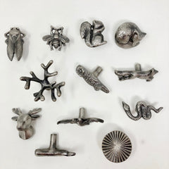 ANTIQUE PEWTER Drawer Cabinet Knobs - Dresser Cabinet Chest of Drawers