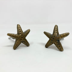 Antique Brass Starfish Knob | Cabinet Door Handle | Door Knobs | Wardrobe | Bathroom