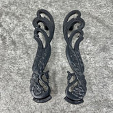 Black Solid Brass Antique Pair Peacock Long Handles for Cabinets, Doors, & Furniture with Timeless Charm