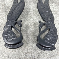 Black Solid Brass Antique Pair Peacock Long Handles for Cabinets, Doors, & Furniture with Timeless Charm