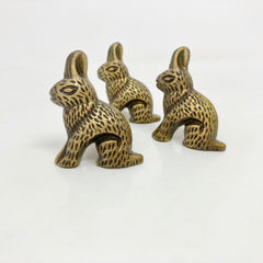 Antique Brass Bunny Rabbit Knob Woodland Iron Drawer Pull Door Pull Animal Knob