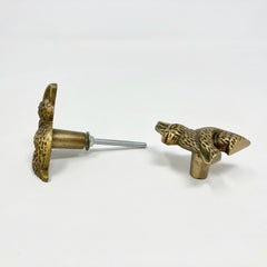 Antique Brass Bunny Rabbit Knob Woodland Iron Drawer Pull Door Pull Animal Knob