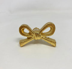 Bow Tie Gold Metal Knob. Stylish, Elegant Hardware for Home Decor, Cabinets, Drawers, & Furniture