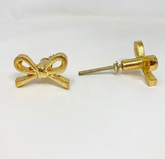 Bow Tie Gold Metal Knob. Stylish, Elegant Hardware for Home Decor, Cabinets, Drawers, & Furniture