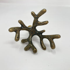 Antique Brass Coral Metal Knob Drawer Pull Cabinet Dresser