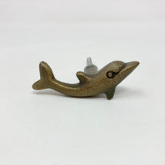 Antique Brass Dolphin Knob - Drawer Pull Door Pull Cabinet Cupboard Kitchen Bathroom
