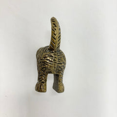 KNOB Dog Tail in Antique Brass Metal. Decorative Hardware for Cabinets, Drawers, and Furniture