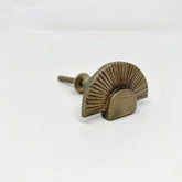 Art Deco Half Fan Knob Antique Brass Iron Knob, Kitchen Knob, Vintage Fan Knob Cabinet Pull Dresser Knob, Decorative Knob, Cabinet Hardware