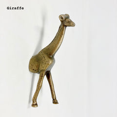 KNOBS Safari Antique Brass Animal Iron Metal Drawer Knobs SET of 6 or Individual knobs