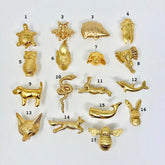 Bright Gold Animal Drawer Knobs - Dresser Cabinet Chest of Drawers