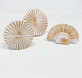 Washed Gold Iron Knob, Half Fan, Round in Large or Small. Kitchen Knob, Vintage Fan Knob Cabinet Pull Dresser Knob, Decorative Knob, Cabinet Hardware