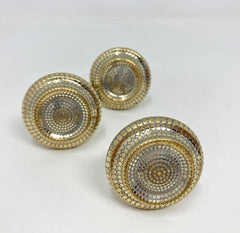 Moroccan Gold & GREY Etched Brass Metal Knob. Elegant Decorative Hardware for Cabinets, Drawers, and Furniture with Intricate Bohemian Design